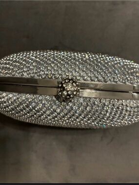 Lulu Townsend Embellished Silver Evening Clutch